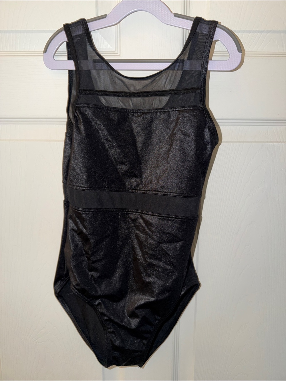 balera Black Mesh-Trim Dance Leotard One-Piece